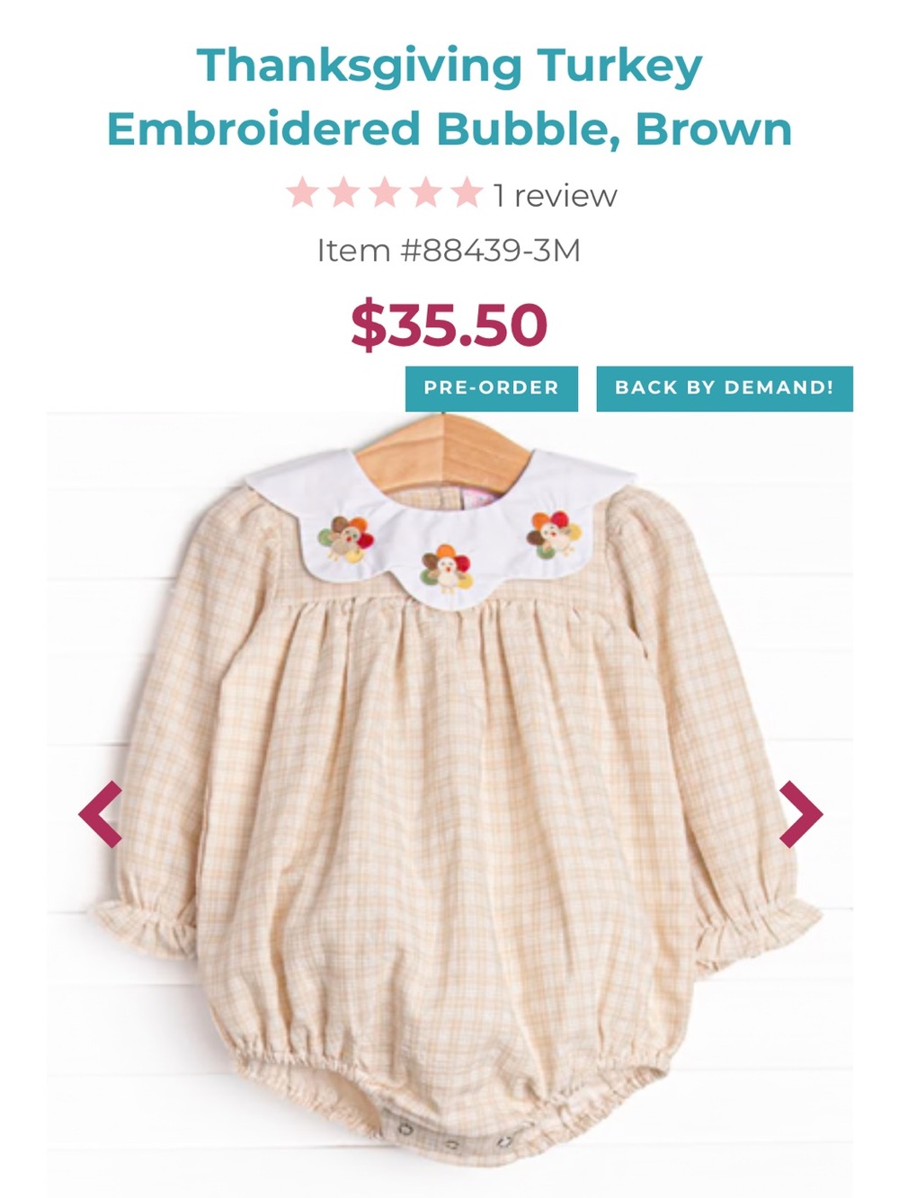 NWT Stitchy Fish 9mo Thanksgiving Bubble